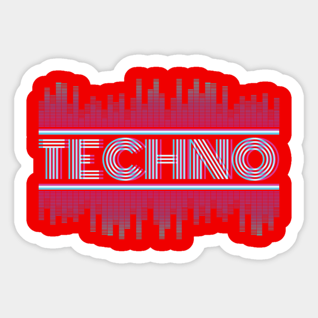 Techno Electronic Style Sticker by avshirtnation